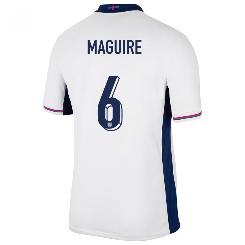 Kinder England Harry Maguire #6 Weiß Heimtrikot Trikot 24-26 T-Shirt