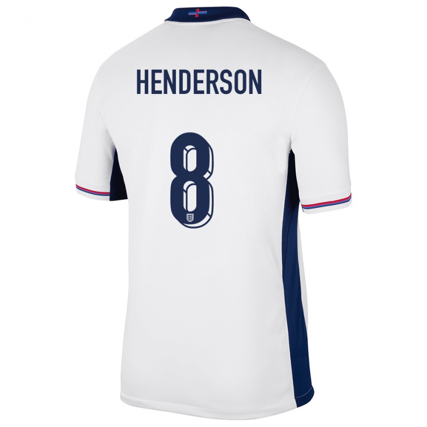Kinder England Jordan Henderson #8 Weiß Heimtrikot Trikot 24-26 T-Shirt