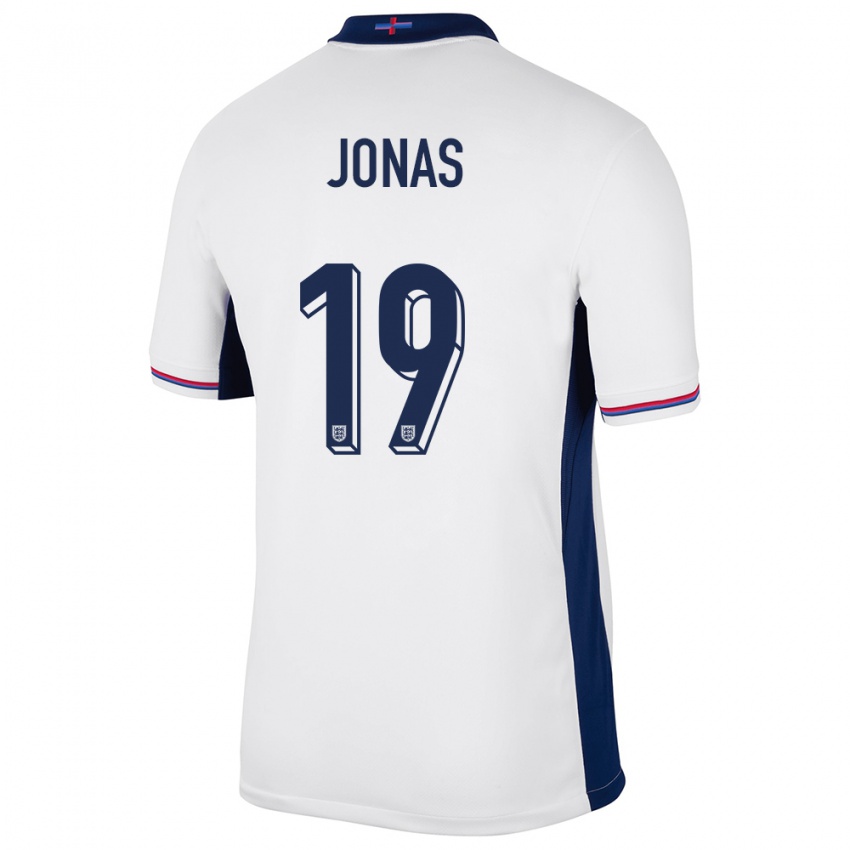 Kinder England Lee Jonas #19 Weiß Heimtrikot Trikot 24-26 T-Shirt