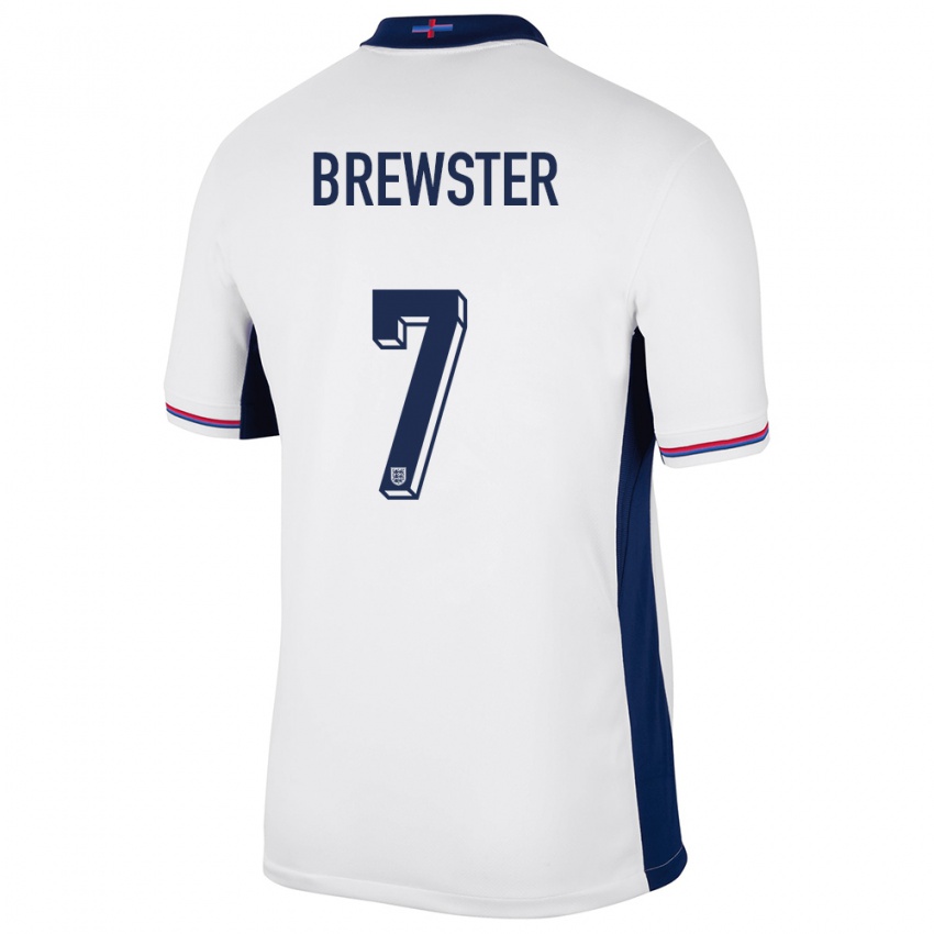 Kinder England Rhian Brewster #7 Weiß Heimtrikot Trikot 24-26 T-Shirt