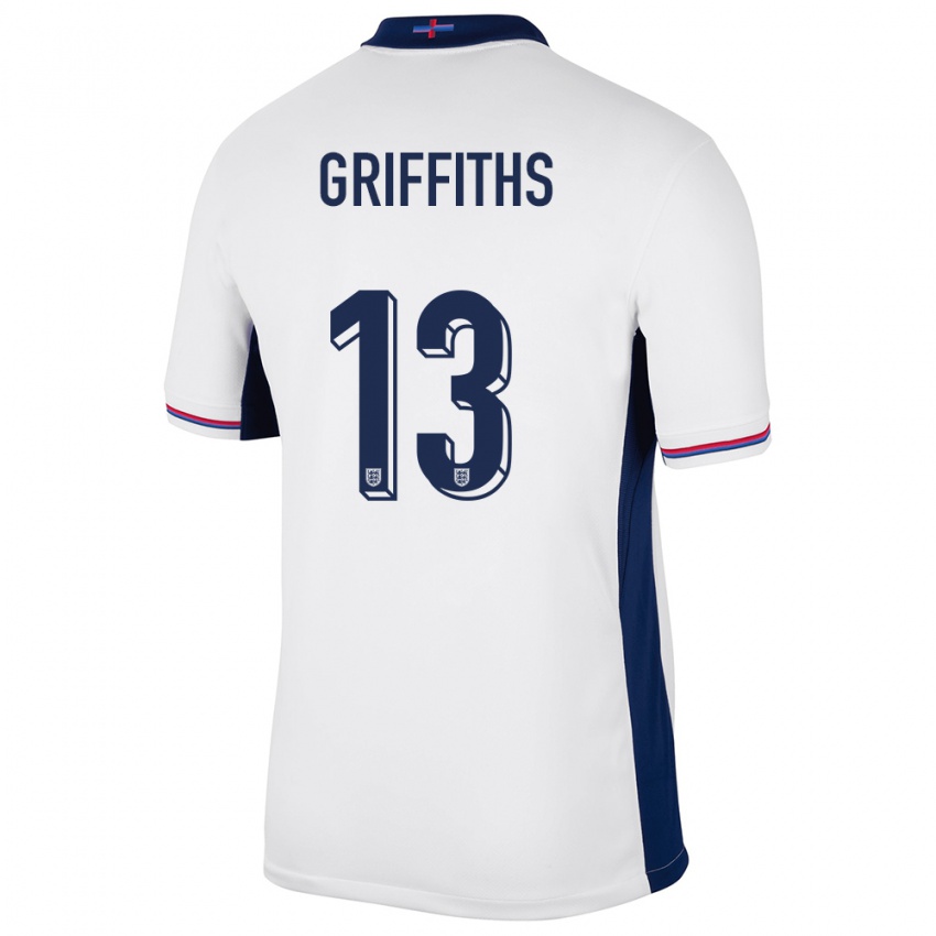 Kinder England Josh Griffiths #13 Weiß Heimtrikot Trikot 24-26 T-Shirt