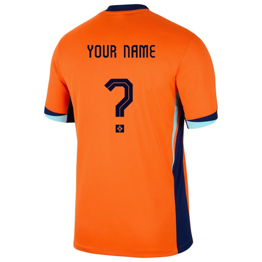 Kinder Niederlande Ihren Namen #0 Orange Heimtrikot Trikot 24-26 T-Shirt