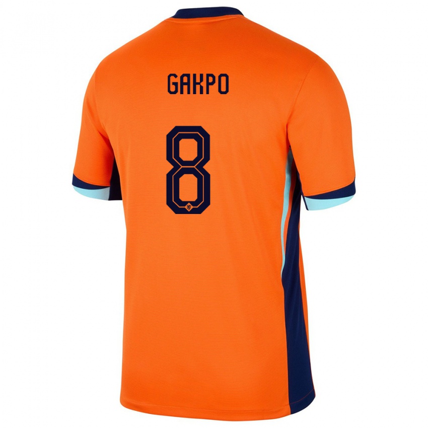 Kinder Niederlande Cody Gakpo #8 Orange Heimtrikot Trikot 24-26 T-Shirt