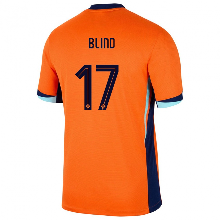 Kinder Niederlande Daley Blind #17 Orange Heimtrikot Trikot 24-26 T-Shirt