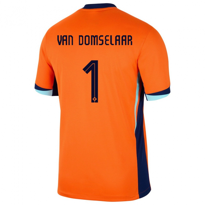 Kinder Niederlande Daphne Van Domselaar #1 Orange Heimtrikot Trikot 24-26 T-Shirt