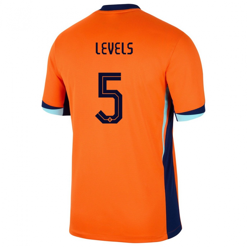 Kinder Niederlande Janou Levels #5 Orange Heimtrikot Trikot 24-26 T-Shirt