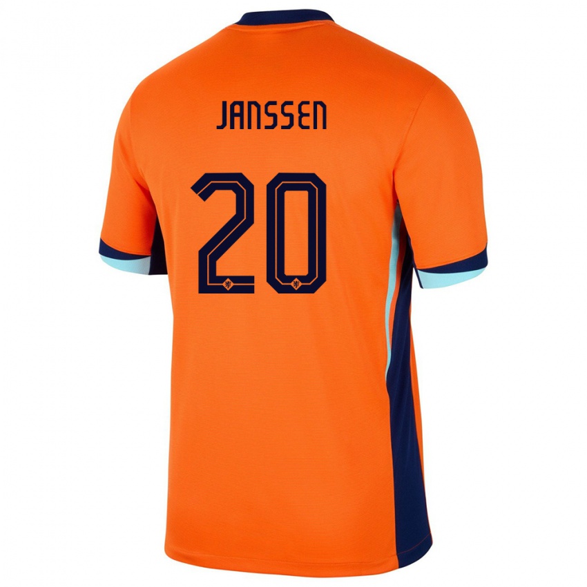 Kinder Niederlande Dominique Janssen #20 Orange Heimtrikot Trikot 24-26 T-Shirt