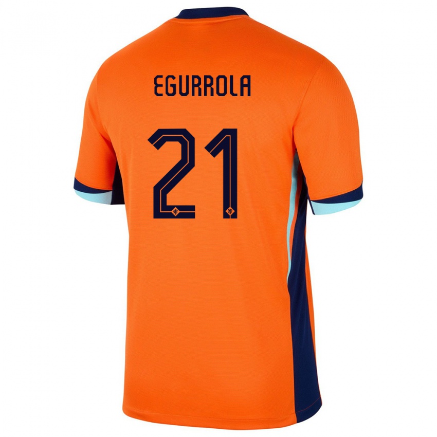 Kinder Niederlande Damaris Egurrola #21 Orange Heimtrikot Trikot 24-26 T-Shirt