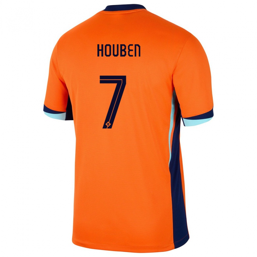 Kinder Niederlande Iggy Houben #7 Orange Heimtrikot Trikot 24-26 T-Shirt