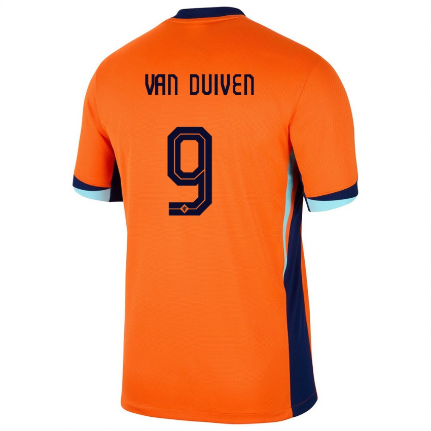 Kinder Niederlande Jason Van Duiven #9 Orange Heimtrikot Trikot 24-26 T-Shirt