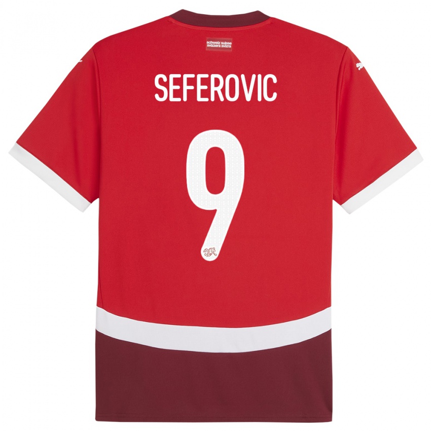 Kinder Schweiz Haris Seferovic #9 Rot Heimtrikot Trikot 24-26 T-Shirt