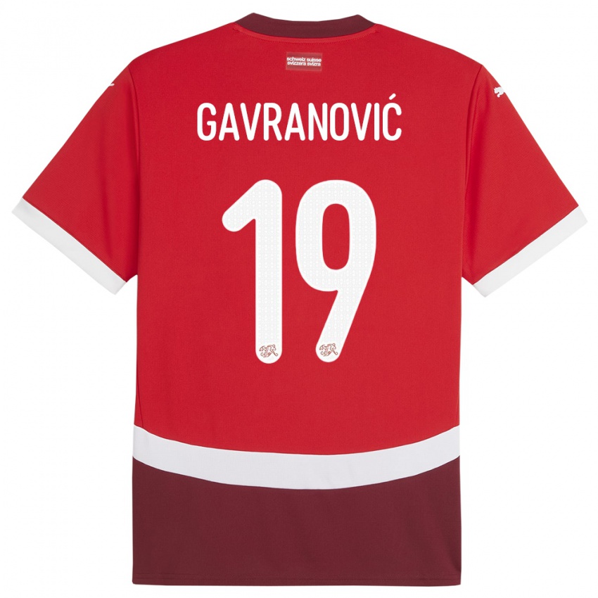 Kinder Schweiz Mario Gavranovic #19 Rot Heimtrikot Trikot 24-26 T-Shirt