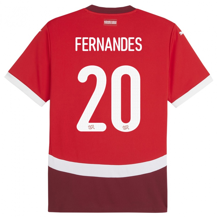 Kinder Schweiz Edimilson Fernandes #20 Rot Heimtrikot Trikot 24-26 T-Shirt