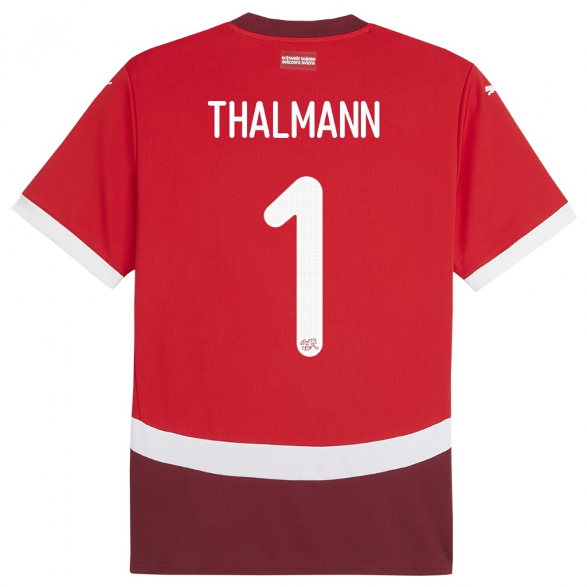 Kinder Schweiz Gaelle Thalmann #1 Rot Heimtrikot Trikot 24-26 T-Shirt