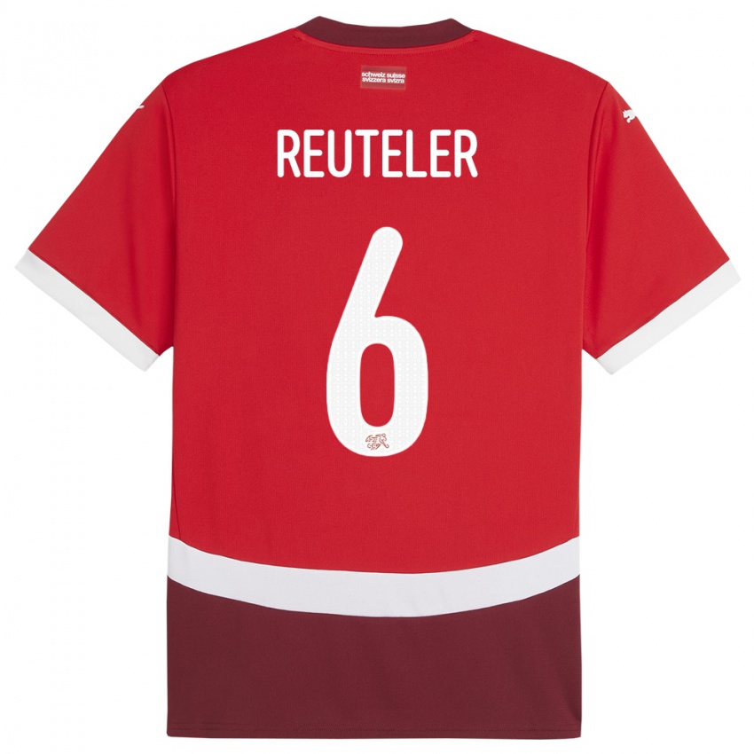 Kinder Schweiz Geraldine Reuteler #6 Rot Heimtrikot Trikot 24-26 T-Shirt
