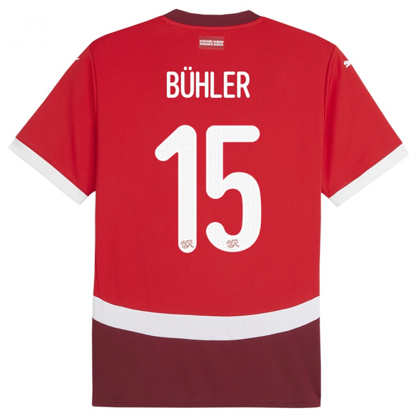 Kinder Schweiz Luana Buhler #15 Rot Heimtrikot Trikot 24-26 T-Shirt