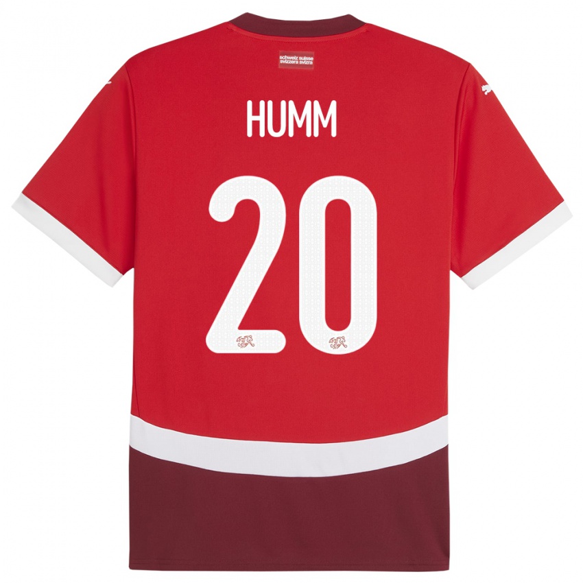 Kinder Schweiz Fabienne Humm #20 Rot Heimtrikot Trikot 24-26 T-Shirt