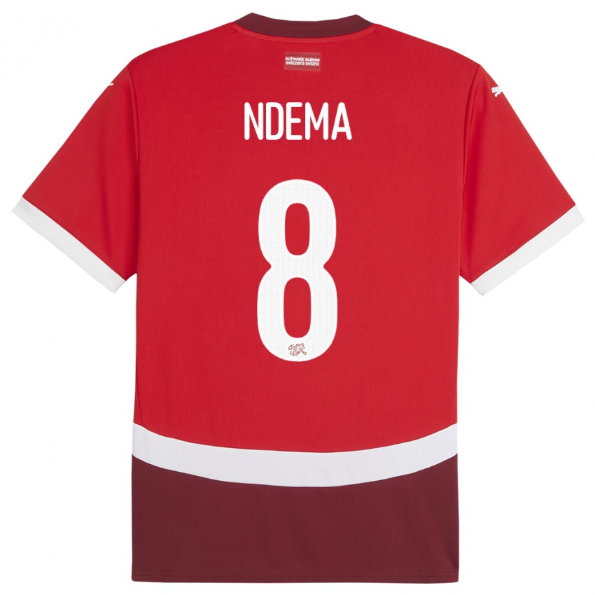 Kinder Schweiz Lois Ndema #8 Rot Heimtrikot Trikot 24-26 T-Shirt