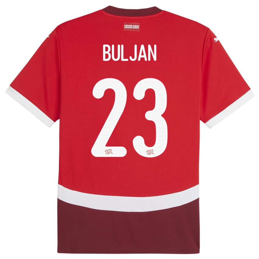 Kinder Schweiz Leo Buljan #23 Rot Heimtrikot Trikot 24-26 T-Shirt