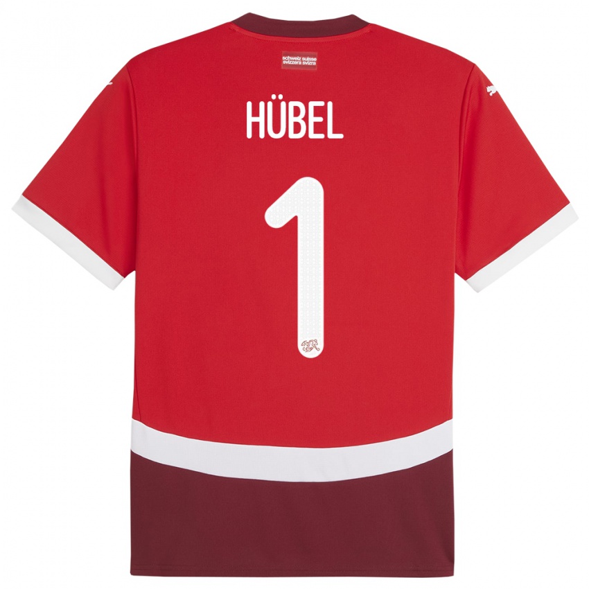 Kinder Schweiz Marvin Hubel #1 Rot Heimtrikot Trikot 24-26 T-Shirt