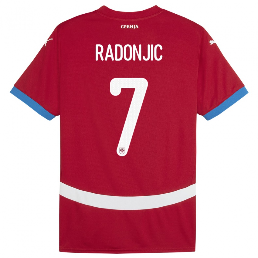 Kinder Serbien Nemanja Radonjic #7 Rot Heimtrikot Trikot 24-26 T-Shirt