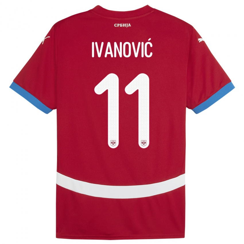 Kinder Serbien Miljana Ivanovic #11 Rot Heimtrikot Trikot 24-26 T-Shirt