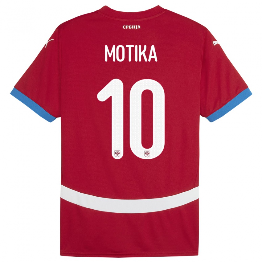 Kinder Serbien Nemanja Motika #10 Rot Heimtrikot Trikot 24-26 T-Shirt