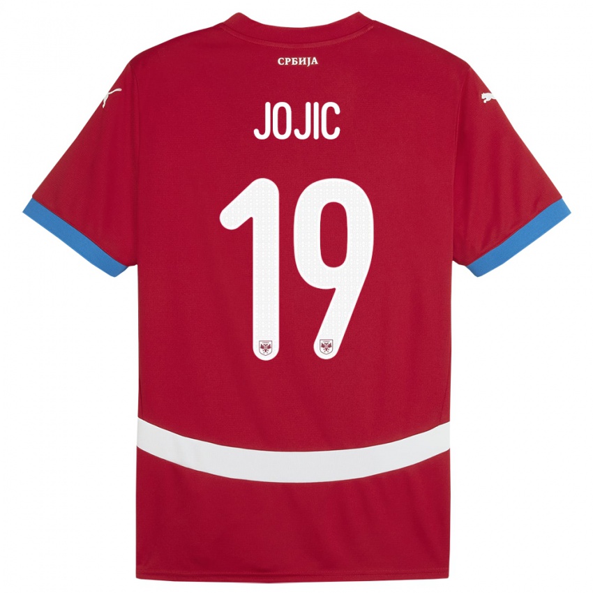 Kinder Serbien Nikola Jojic #19 Rot Heimtrikot Trikot 24-26 T-Shirt