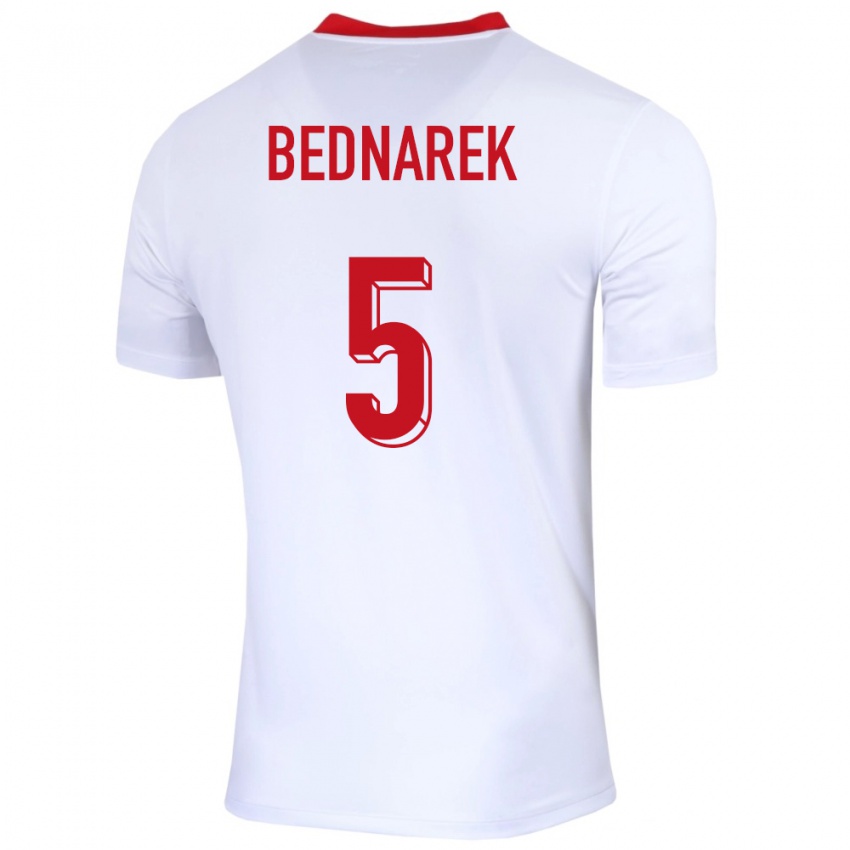 Kinder Polen Jan Bednarek #5 Weiß Heimtrikot Trikot 24-26 T-Shirt