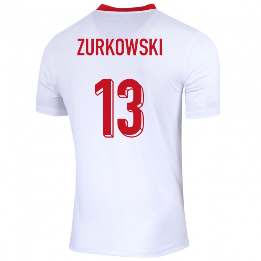 Kinder Polen Szymon Zurkowski #13 Weiß Heimtrikot Trikot 24-26 T-Shirt