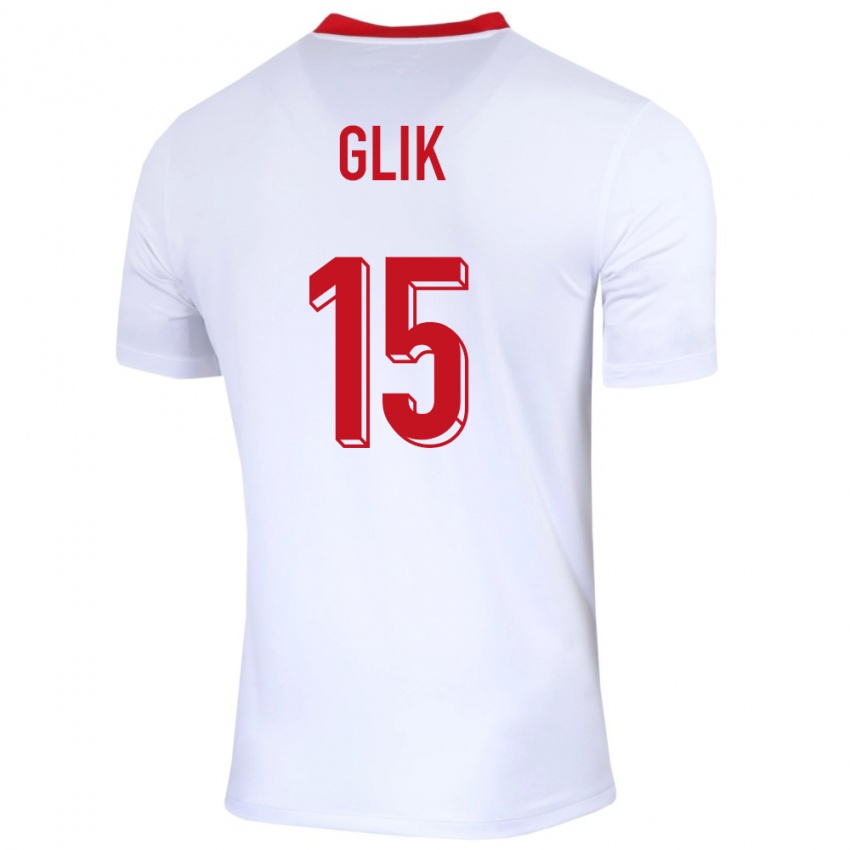 Kinder Polen Kamil Glik #15 Weiß Heimtrikot Trikot 24-26 T-Shirt