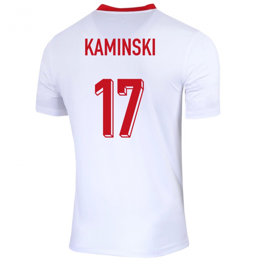 Kinder Polen Jakub Kaminski #17 Weiß Heimtrikot Trikot 24-26 T-Shirt