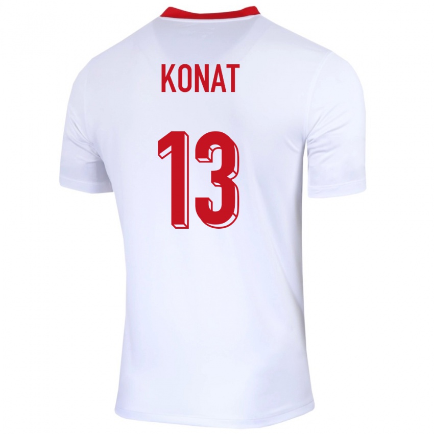 Kinder Polen Katarzyna Konat #13 Weiß Heimtrikot Trikot 24-26 T-Shirt