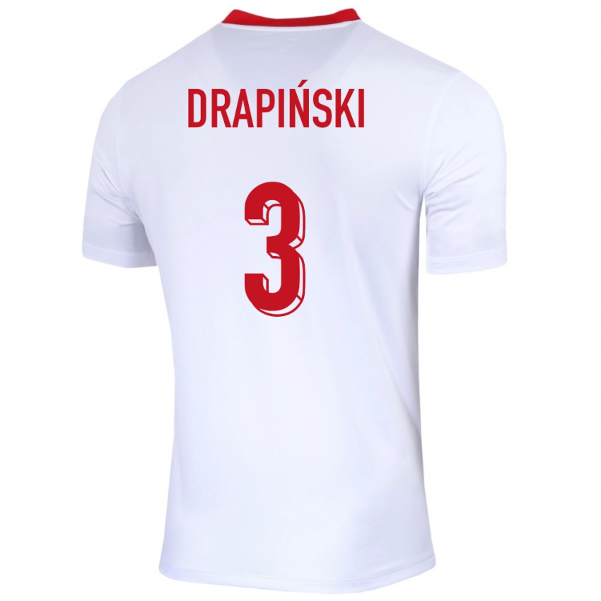 Kinder Polen Igor Drapinski #3 Weiß Heimtrikot Trikot 24-26 T-Shirt