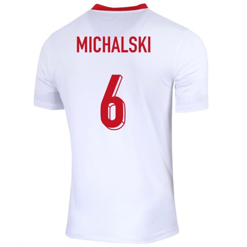Kinder Polen Szymon Michalski #6 Weiß Heimtrikot Trikot 24-26 T-Shirt
