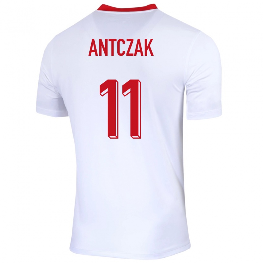 Kinder Polen Jakub Antczak #11 Weiß Heimtrikot Trikot 24-26 T-Shirt