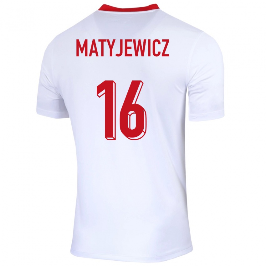 Kinder Polen Wiktor Matyjewicz #16 Weiß Heimtrikot Trikot 24-26 T-Shirt