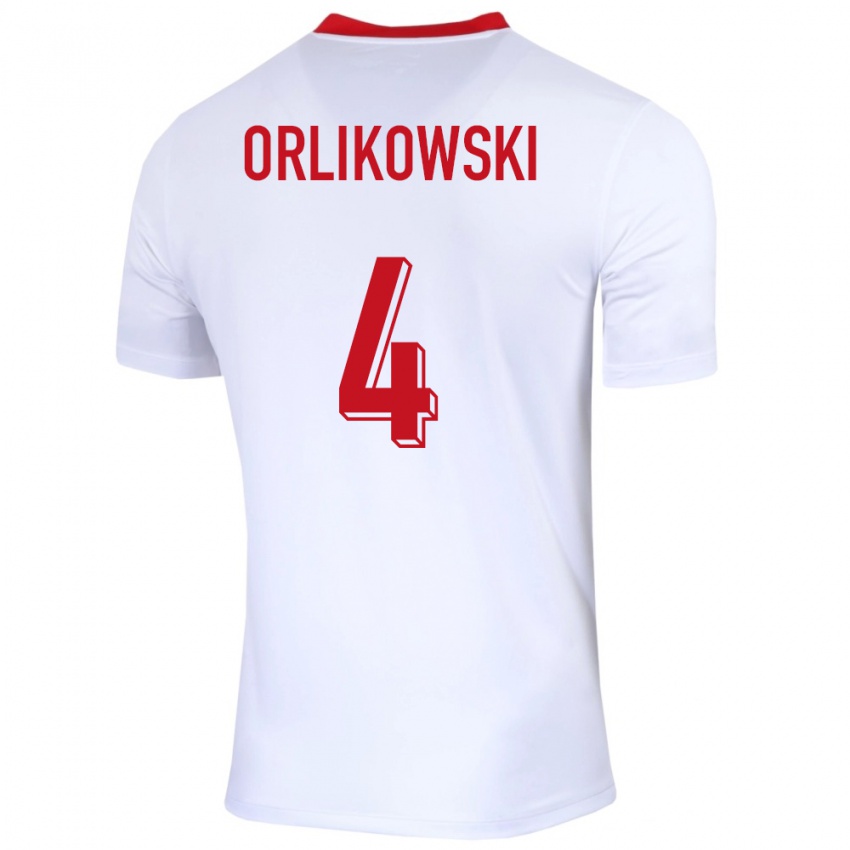 Kinder Polen Igor Orlikowski #4 Weiß Heimtrikot Trikot 24-26 T-Shirt