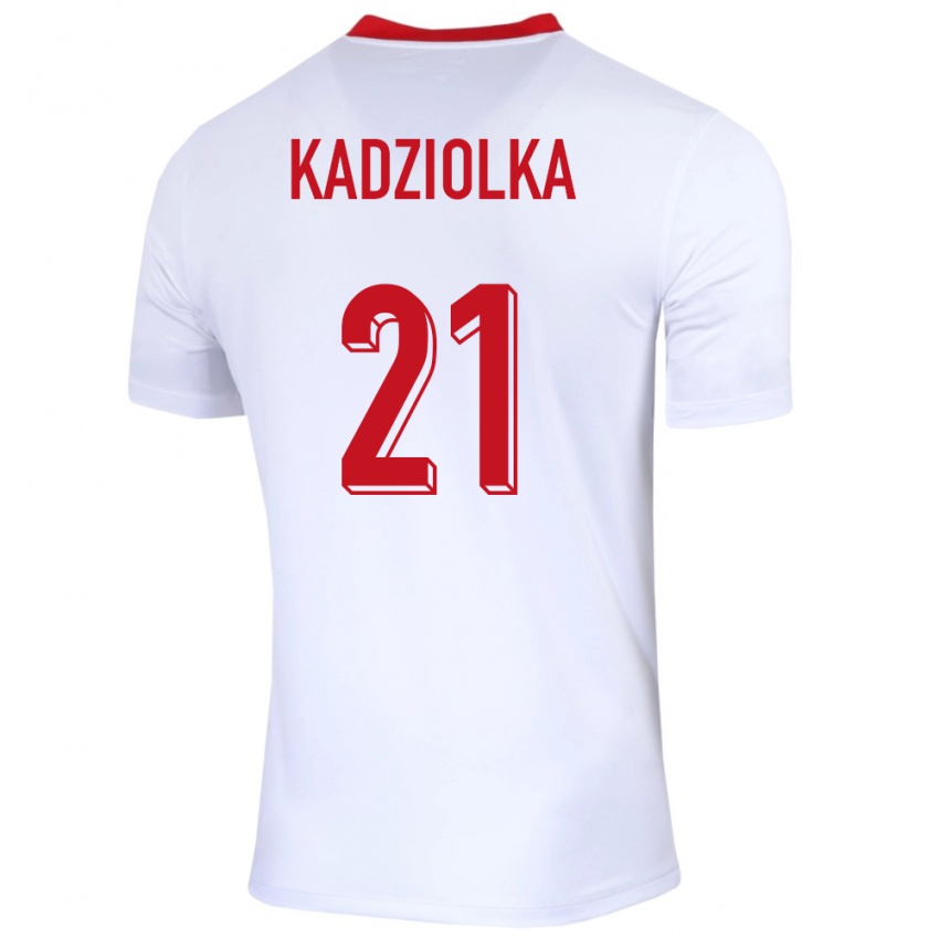 Kinder Polen Szymon Kadziolka #21 Weiß Heimtrikot Trikot 24-26 T-Shirt
