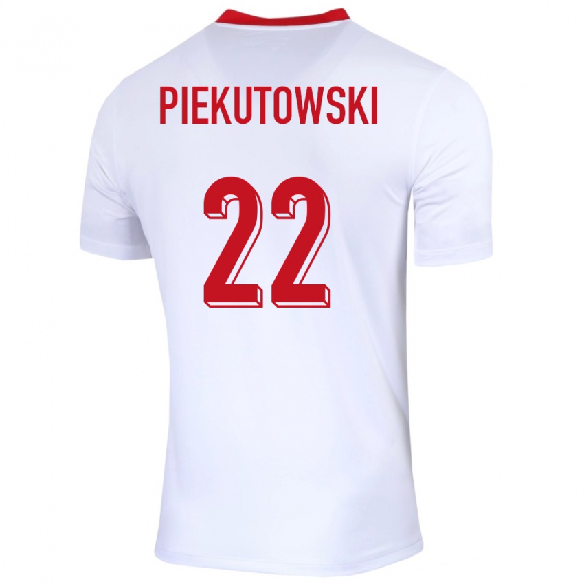 Kinder Polen Milosz Piekutowski #22 Weiß Heimtrikot Trikot 24-26 T-Shirt