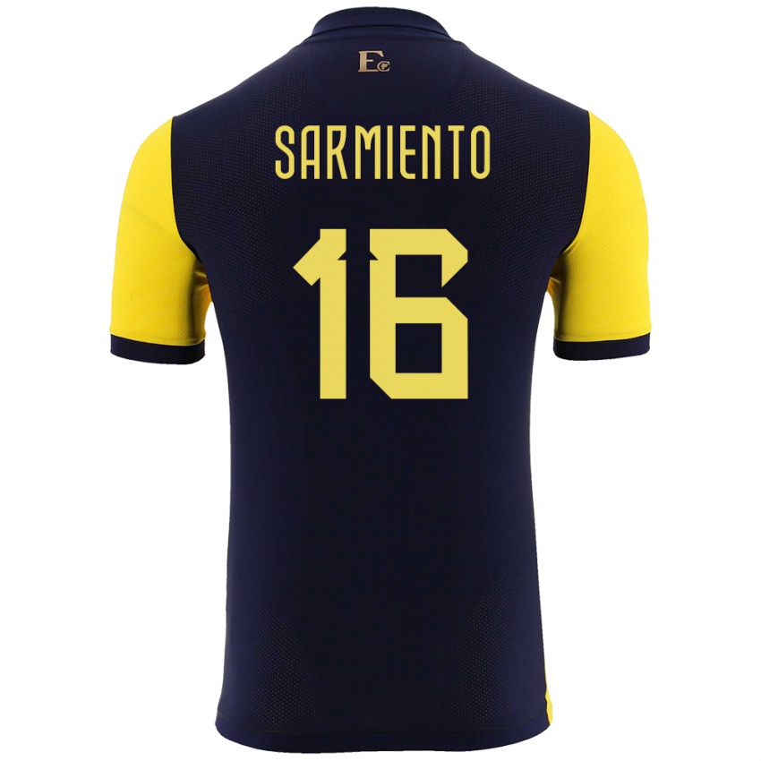 Kinder Ecuador Jeremy Sarmiento #16 Gelb Heimtrikot Trikot 24-26 T-Shirt