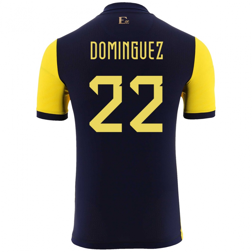 Kinder Ecuador Alexander Dominguez #22 Gelb Heimtrikot Trikot 24-26 T-Shirt