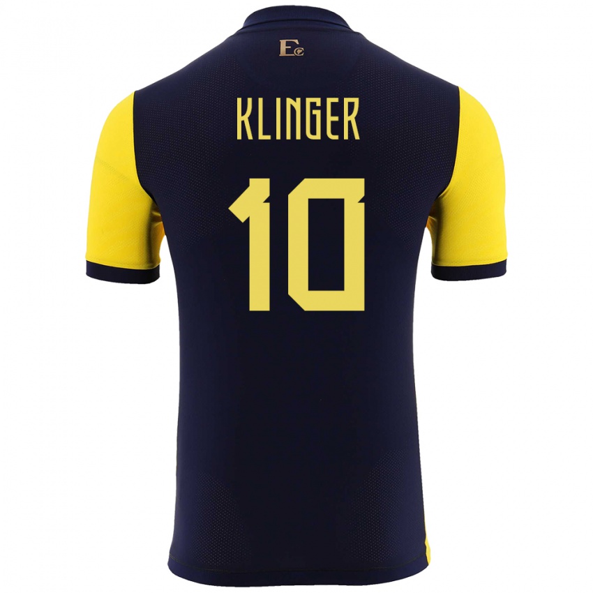 Kinder Ecuador Jose Klinger #10 Gelb Heimtrikot Trikot 24-26 T-Shirt
