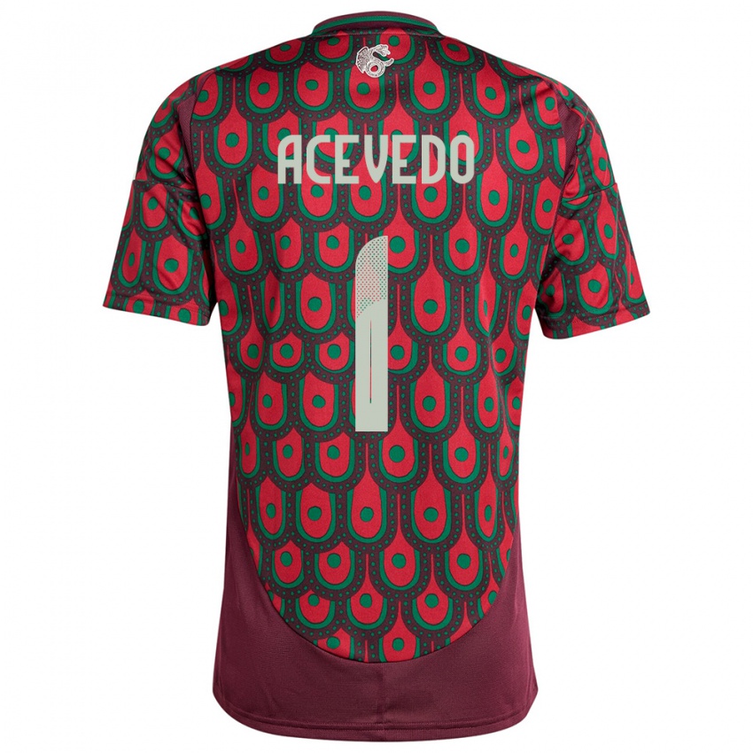 Kinder Mexiko Carlos Acevedo #1 Kastanienbraun Heimtrikot Trikot 24-26 T-Shirt