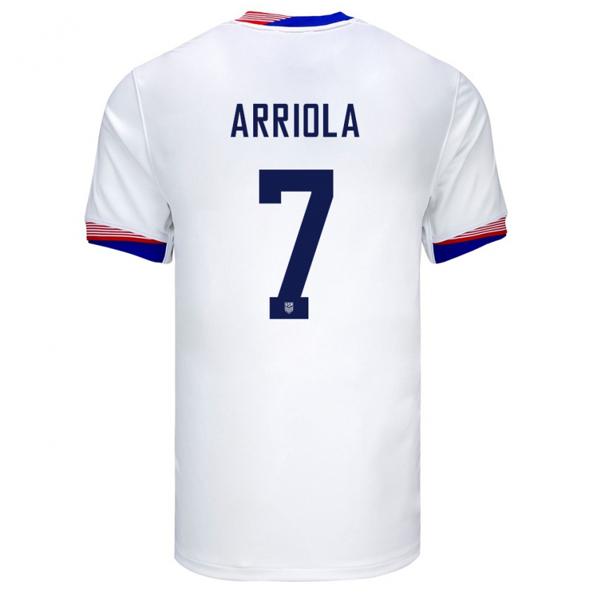 Kinder Vereinigte Staaten Paul Arriola #7 Weiß Heimtrikot Trikot 24-26 T-Shirt