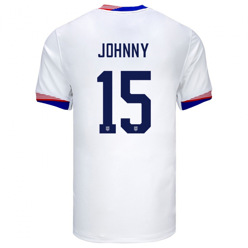 Kinder Vereinigte Staaten Johnny #15 Weiß Heimtrikot Trikot 24-26 T-Shirt
