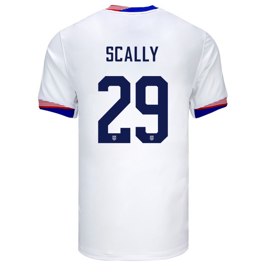 Kinder Vereinigte Staaten Joseph Scally #29 Weiß Heimtrikot Trikot 24-26 T-Shirt