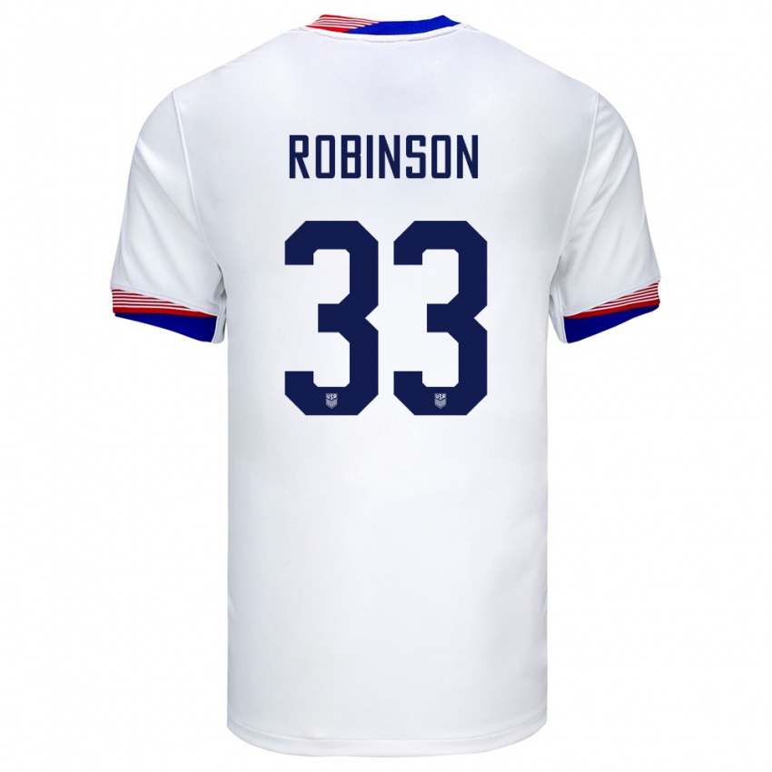 Kinder Vereinigte Staaten Antonee Robinson #33 Weiß Heimtrikot Trikot 24-26 T-Shirt