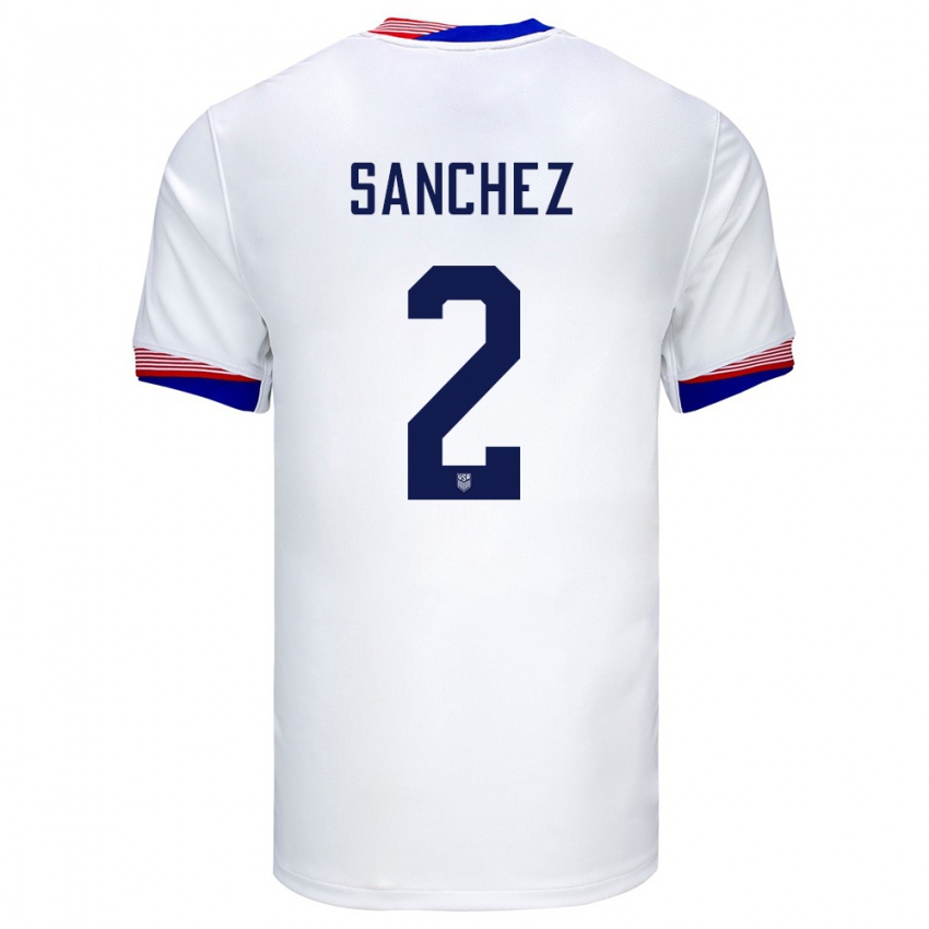 Kinder Vereinigte Staaten Ashley Sanchez #2 Weiß Heimtrikot Trikot 24-26 T-Shirt