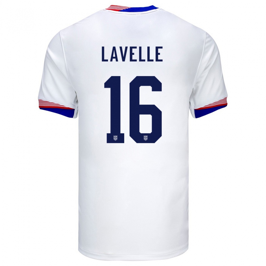 Kinder Vereinigte Staaten Rose Lavelle #16 Weiß Heimtrikot Trikot 24-26 T-Shirt